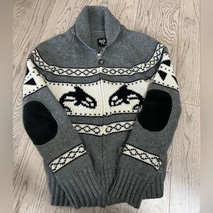 TNA lambswool Sea to Sky Cowichan zip-up